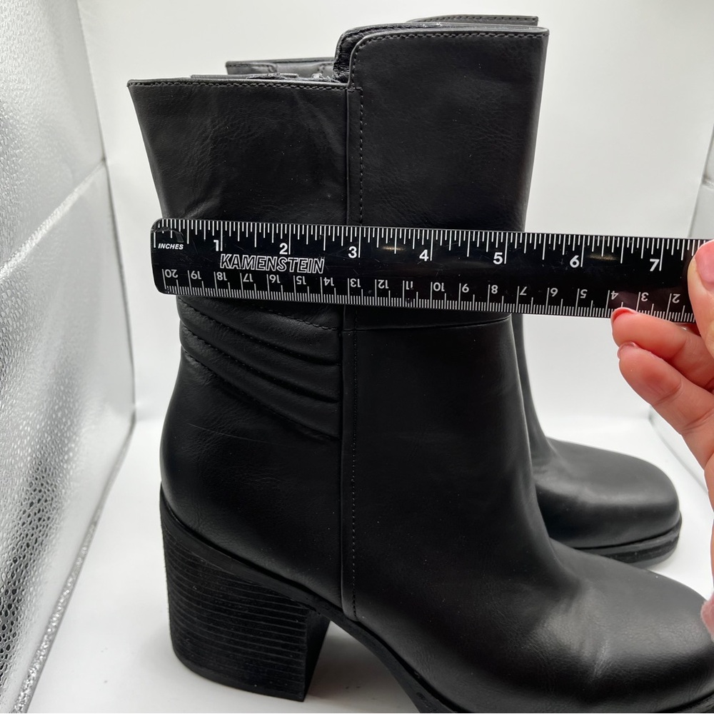 Korks Kork Ease Moergan Black Vegan Side Zip Boots Size 9.5M platform block - Picture 2 of 10
